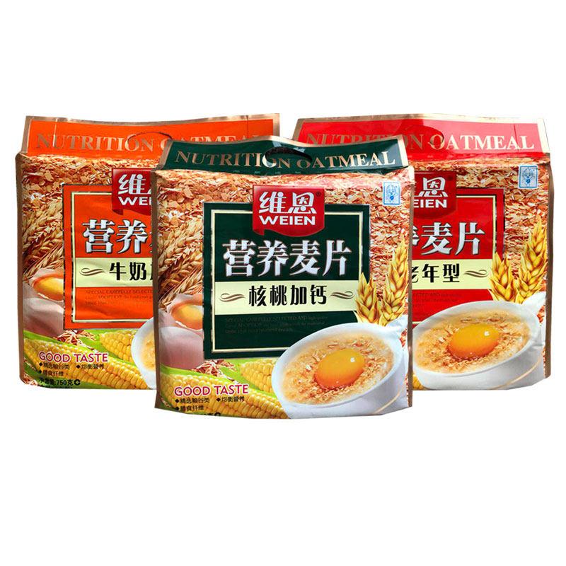 维恩金麦中老年麦片牛奶核桃高钙营养原味果仁即食早餐燕麦片750g