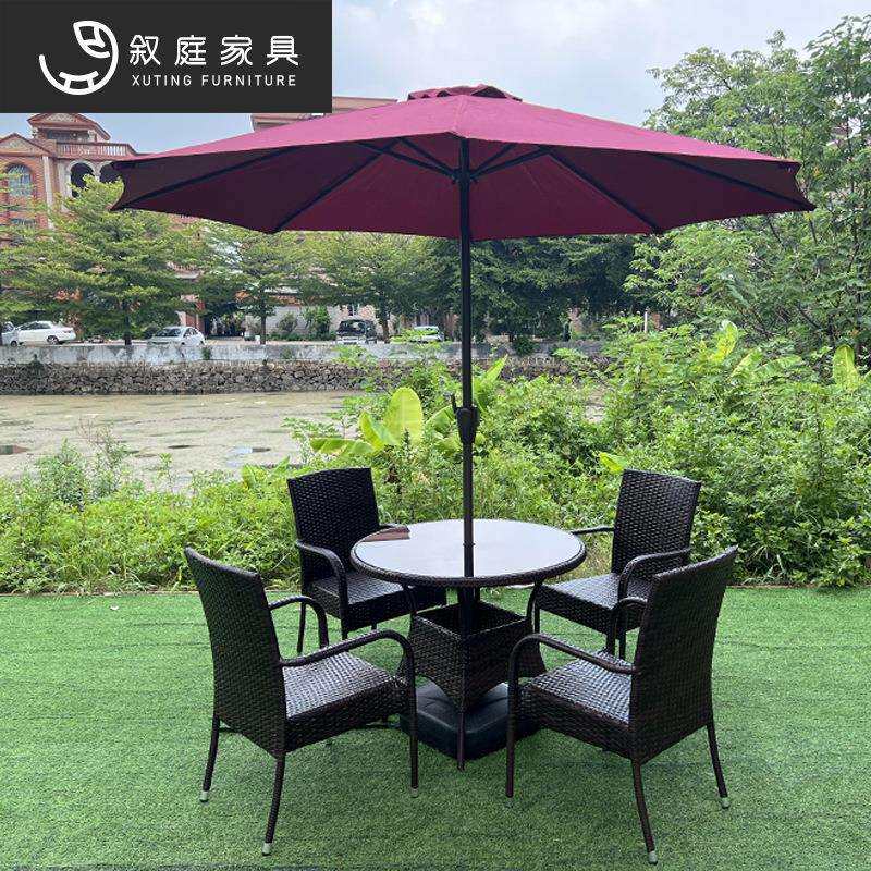 户外家具花园庭院休闲藤编桌椅组合室外景区奶茶店咖啡厅外摆藤椅