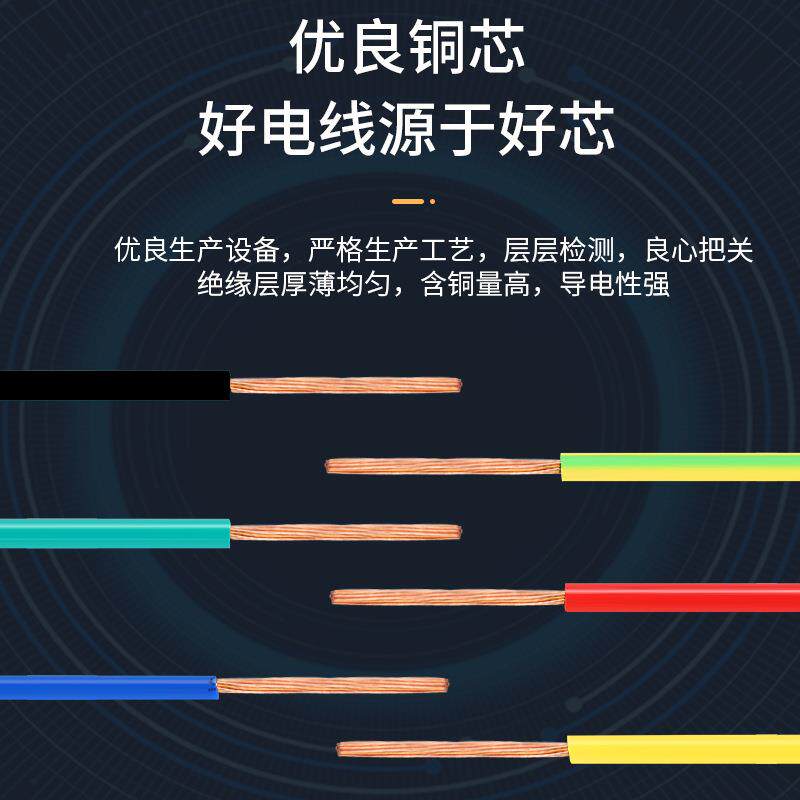 BVR单芯多股软电线家装线 1.5/2.5/4/6/10平方铜芯工程电线电缆