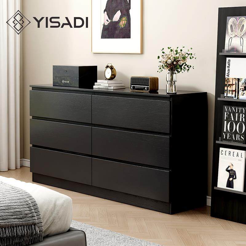 黑色斗柜卧室床尾收纳柜收纳柜客厅靠墙大容量六斗柜电视柜餐柜,住宅家具,斗柜,淘宝优惠券,粉丝福利购,淘宝优惠卷