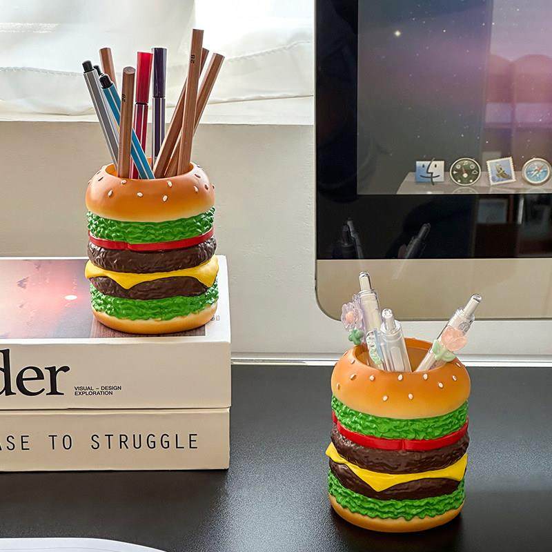 高颜值汉堡笔筒办公室桌面装饰摆饰可爱儿童男女孩卧室创意收纳筒,收纳整理,笔筒,淘宝优惠券,粉丝福利购,淘宝优惠卷