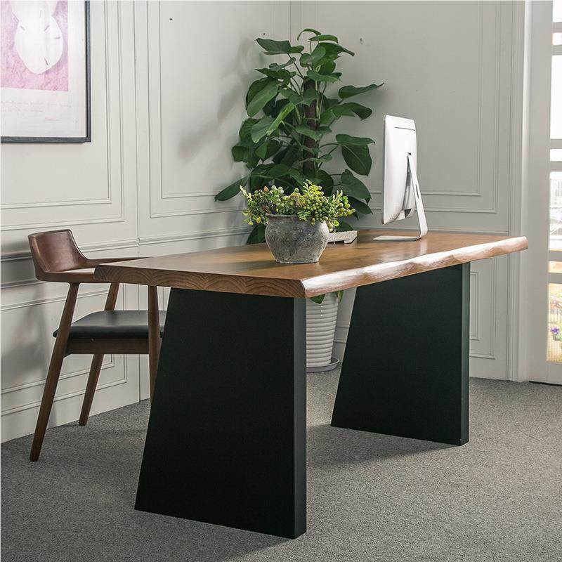 跨境简约实木书桌原木写艺 字台家用 铁现代办公室实木桌子台式电,住宅家具,电脑桌,淘宝优惠券,粉丝福利购,淘宝优惠卷