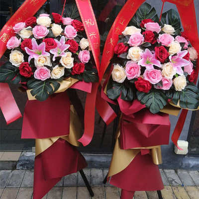 开业花篮仿真花假花塑料花开工庆典绢花店铺门口开张节日活动商务