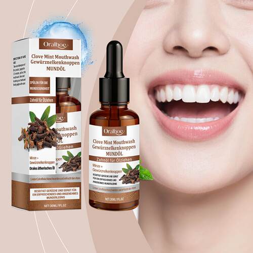 ORALHOE Clove and Mint Oral Care Mouthwash, herbal ingredien