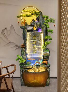 假山流水喷泉水循环财办公室厅客鱼池招风水轮景KME乔迁落观地摆