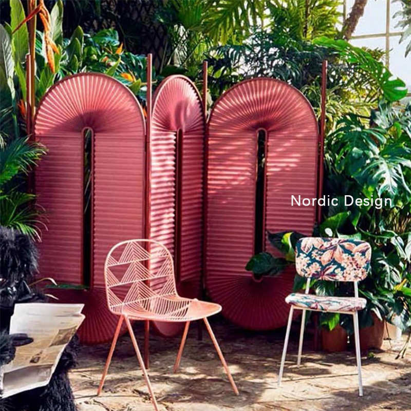 Min办公感折叠移动屏风中古im折屏隔断a客厅轻奢玄关入户liaMora