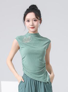 新中式古典舞上衣女舞蹈日常练功服显瘦形体训练服风身韵服0412d