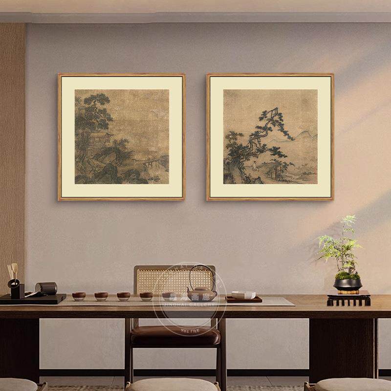 宋画小品南宋马远雪景图古代山水画国画名画复制品中式仿古画挂画