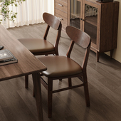 中古餐椅椅包高级新款 椅子餐桌休闲靠背椅实木家用感餐厅轻软椅奢
