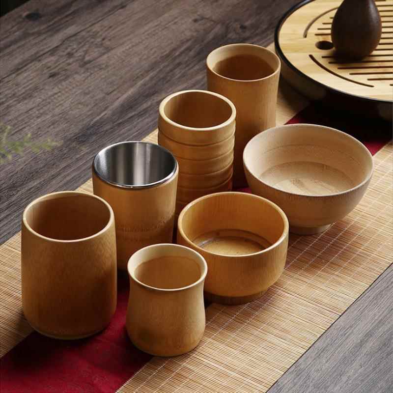 竹制竹筒杯商用功夫茶杯品茗杯整竹主人杯单杯茶具竹杯子茶盏礼盒