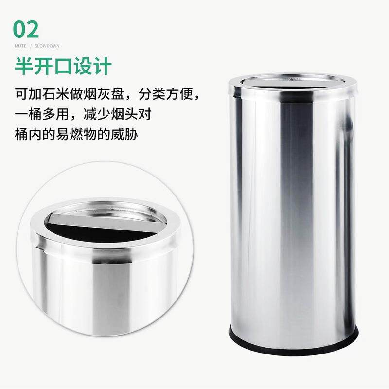 商用公不GST锈钢垃圾大容量手商场酒店擦纸垃圾桶办桶影院餐厅健