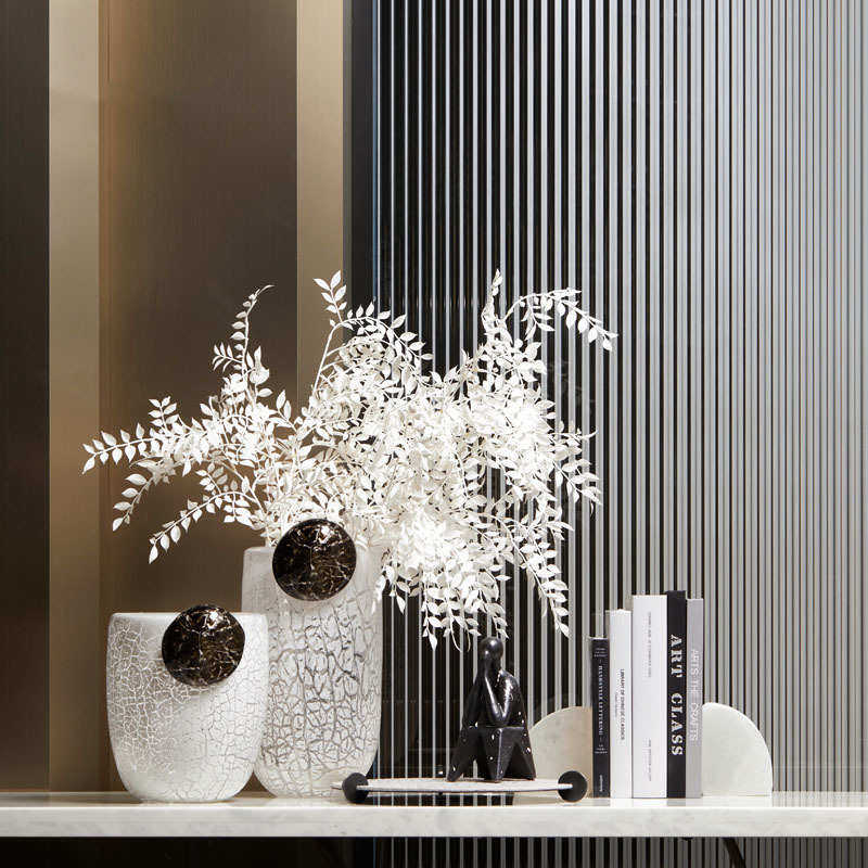 极简白色裂纹琉璃花器现代售楼部客厅茶几餐厅玄关插花花瓶摆件,家居饰品,花瓶,淘宝优惠券,粉丝福利购,淘宝优惠卷