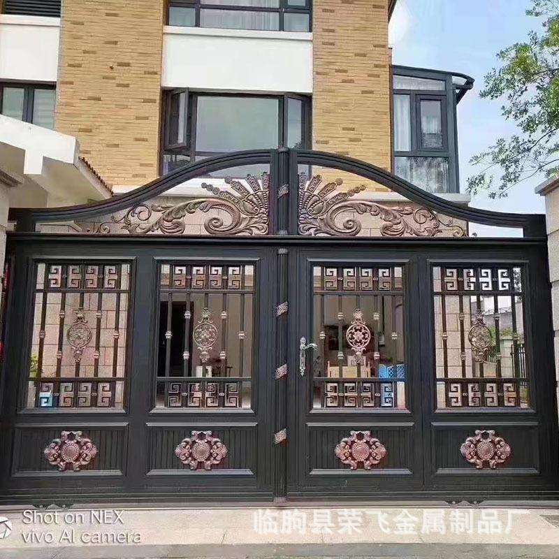别墅铝艺大门花园小区平开门欧式铝合金大门农村庭院大门厂供防盗