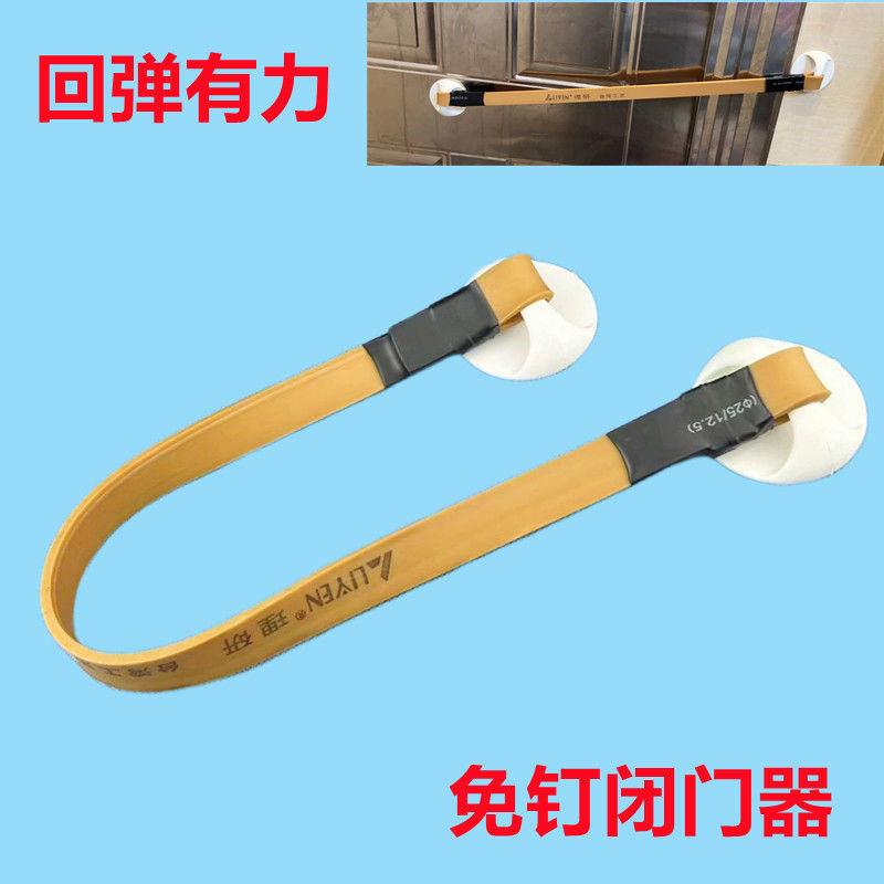 免打孔玻璃双开门闭门器 高弹力回弹拉绳适用户外门弓外开门