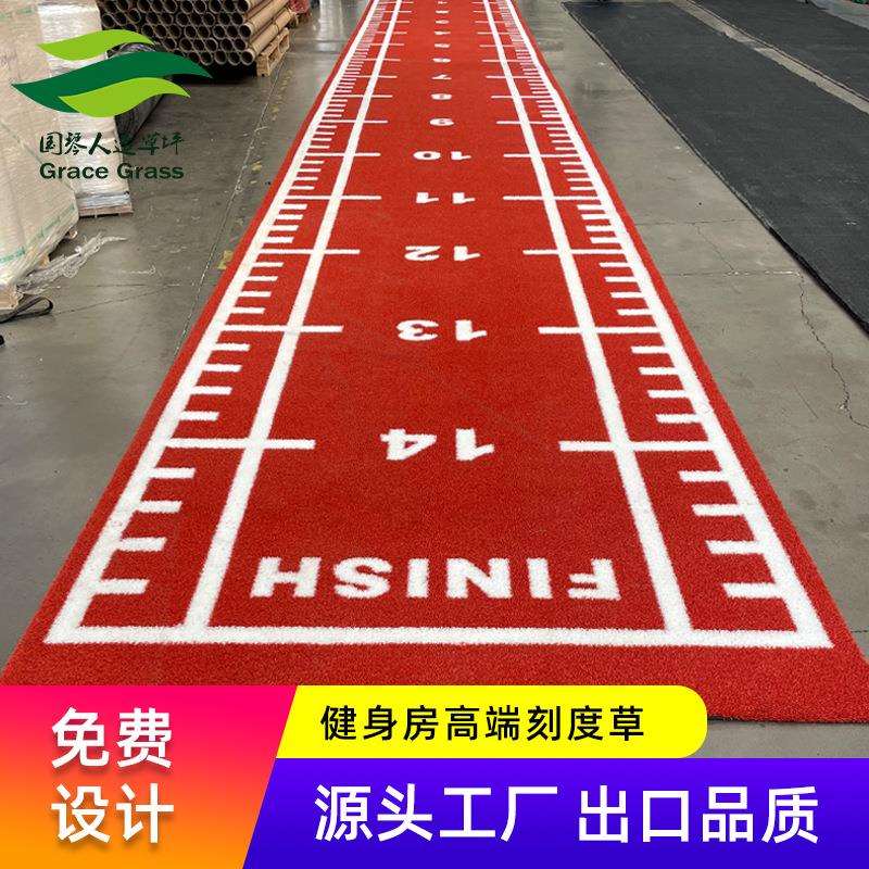 室内健身房 草坪地毯 功能性减震草坪刻度草坪图案仿真人造草坪