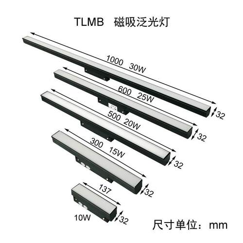 典为36宽版磁吸格栅灯DC48V别墅家装酒店偏光洗墙射灯LED泛光灯