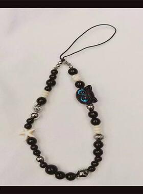 原创自制-吃货新款可爱手机链diy串珠ccd挂绳挂饰相机挂件防丢绳