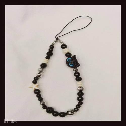 原创自制-吃货新款可爱手机链diy串珠ccd挂绳挂饰相机挂件防丢绳