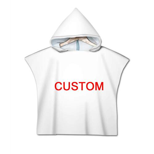 刺绣 2天发刺绣数码印花沙滩巾小孩儿童连帽浴巾超细纤维 custom