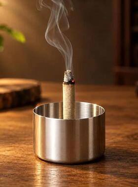 不锈钢艾香底座家用艾柱艾条接灰盘隔热香座ZF