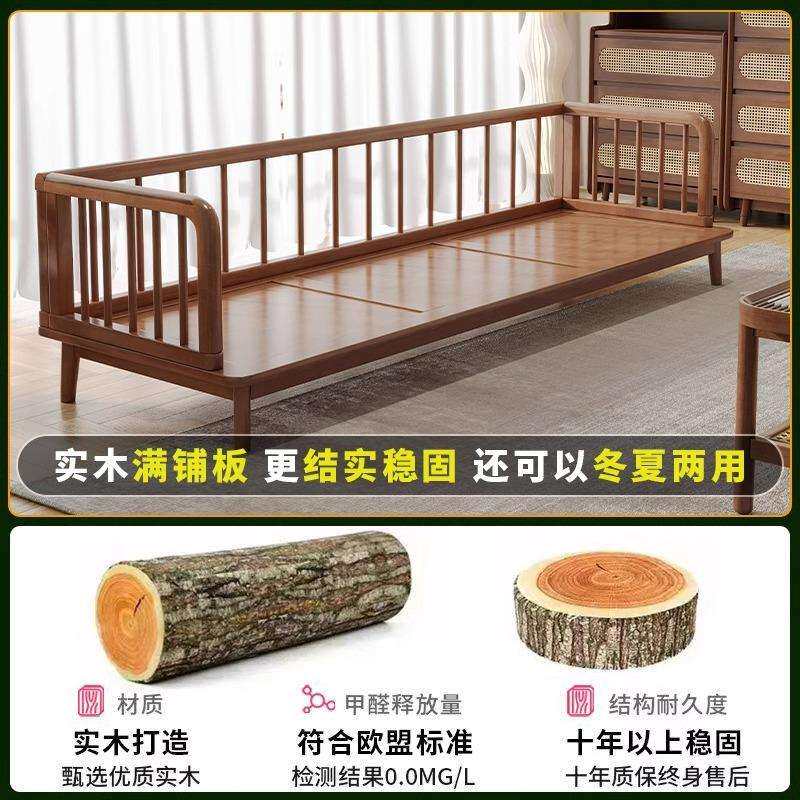 新中式沙发客厅木制直排木头松弛感茶室接待禅意双人三人布艺沙发
