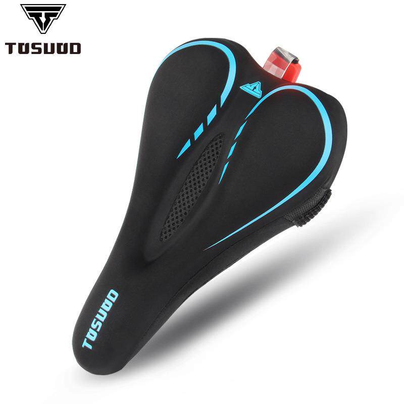 自行车坐垫套带尾灯加厚硅胶舒适公路车座套单车骑行山地车座垫套