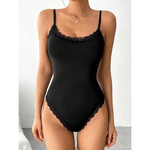 P 80851 Lace Trim Triangle Bodysuit 蕾丝吊带背心