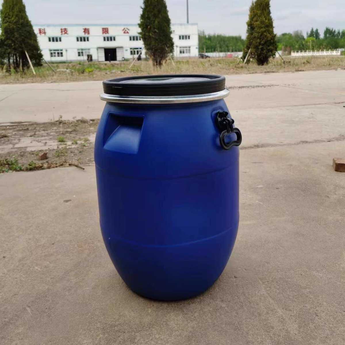 密封60升抱箍桶圆形蓝60L加厚法兰桶供应60L公斤化工桶包装塑料桶