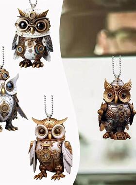 Creative owl car interior decoration pendant acrylic flat ca