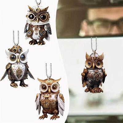 Creative owl car interior decoration pendant acrylic flat ca