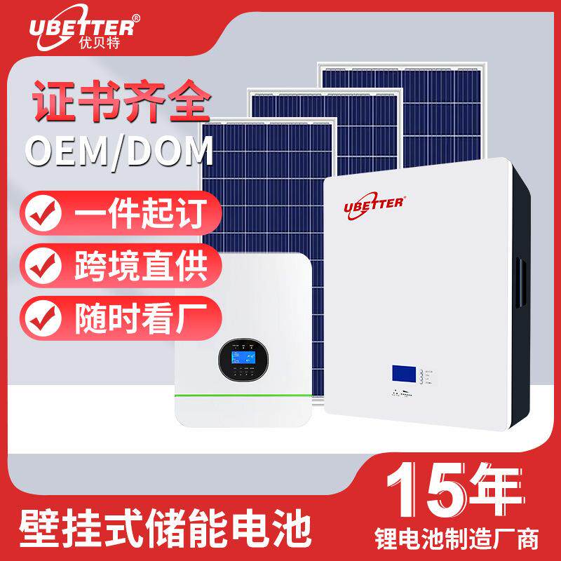 48V壁挂式磷酸铁锂家庭储能系统太阳能供电储能电源离网储能电池