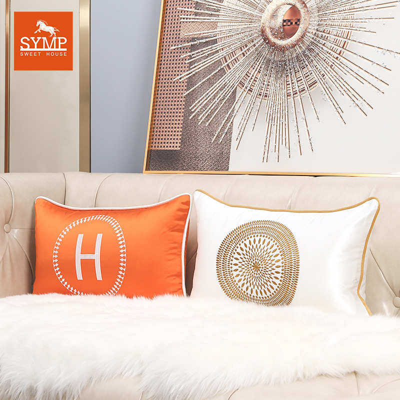 X6RO批发腰枕现代简约风客厅沙发长方形30x50靠枕床头靠垫抱枕套