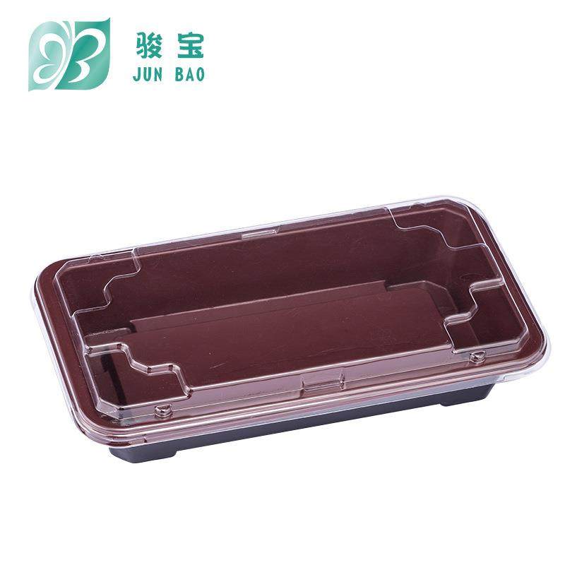 pp塑料长方形便当盒红黑一次性便当盒寿司芝士焗饭意面打包餐盒