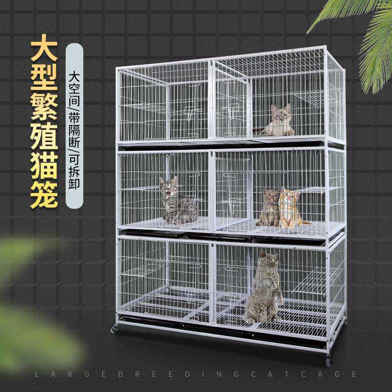 猫笼子繁殖笼繁育笼家用带隔断三层养殖笼猫舍宠物店寄养笼鸽子笼