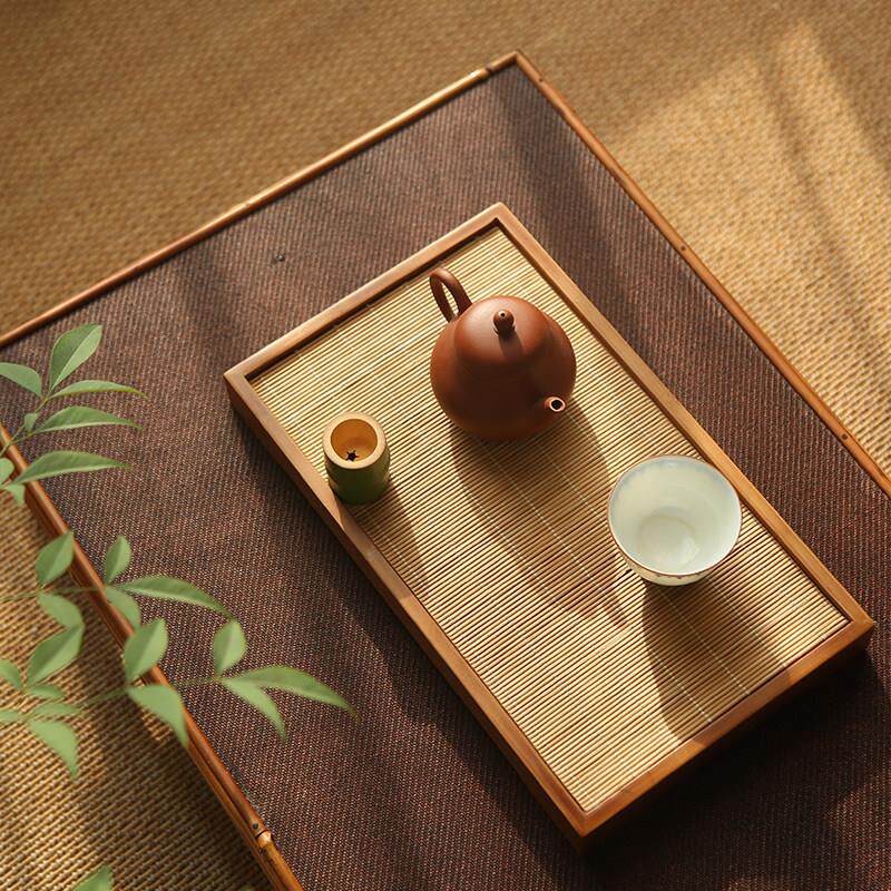 家用功夫茶具竹子茶盘迷你简约干泡茶台托 托盘茶托 托小型竹木茶