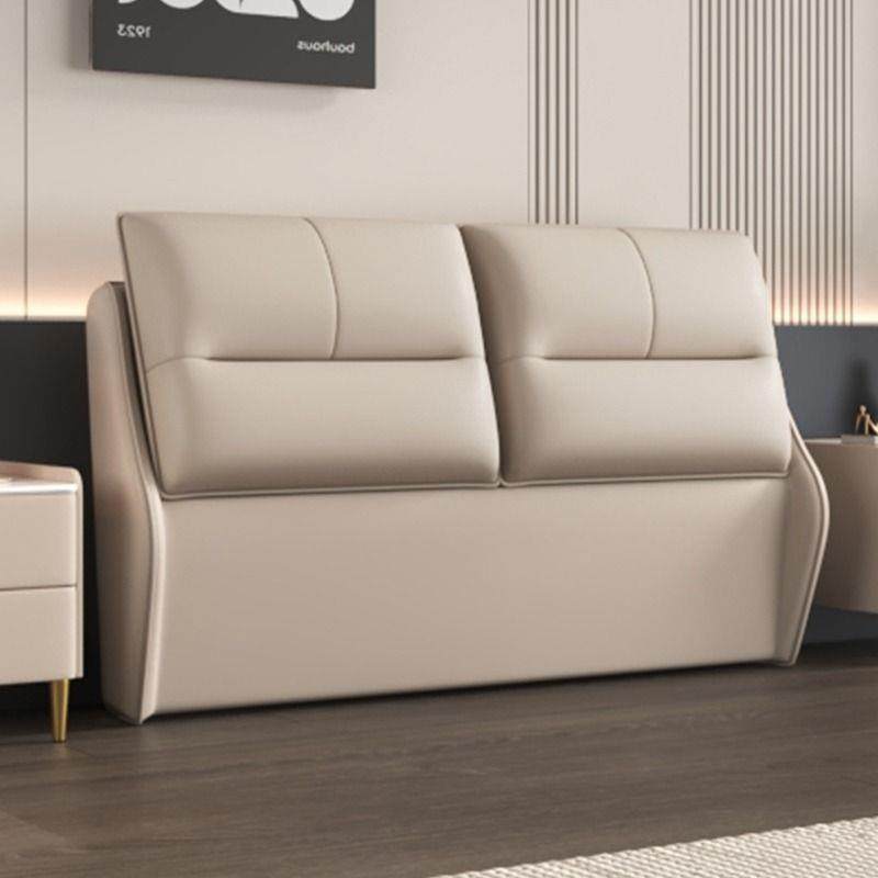 单个床头2025新款软包真皮床头简约现代实木科技布倾斜靠背单买个