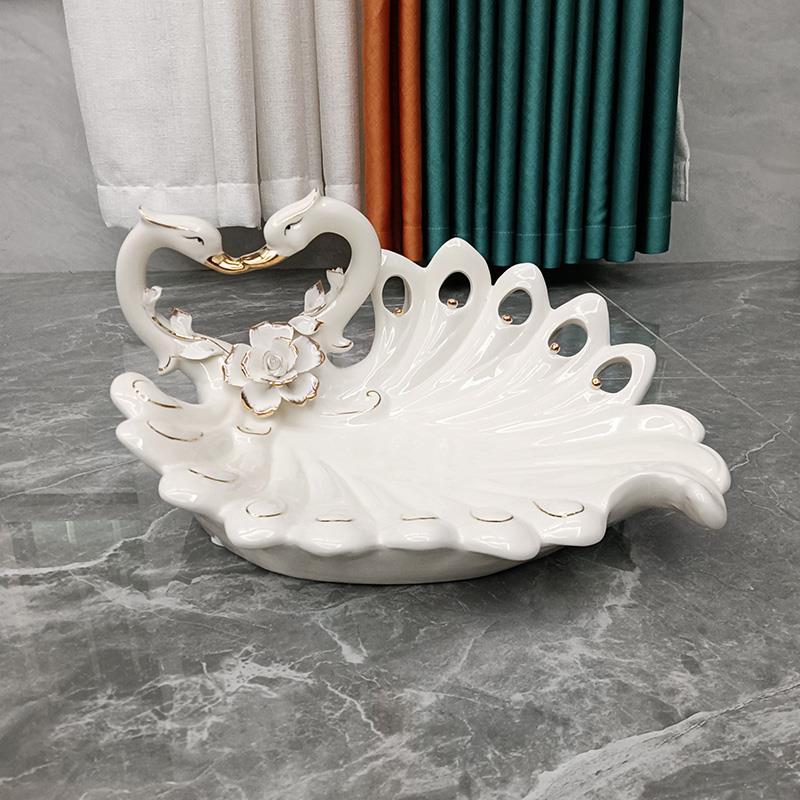 高档胖胖果小瓷亮水果盘客厅家用轻奢高档盘高漂颜精致下值午茶点