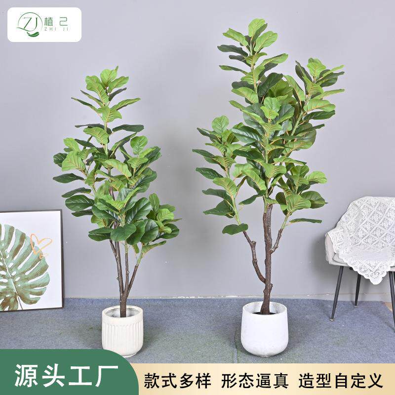 仿真绿植琴叶榕盆栽大型家居落地装饰摆件民宿酒店装饰植物琴叶榕