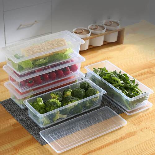 Plastic transparent refrigerator storage boxes, fruit and ve
