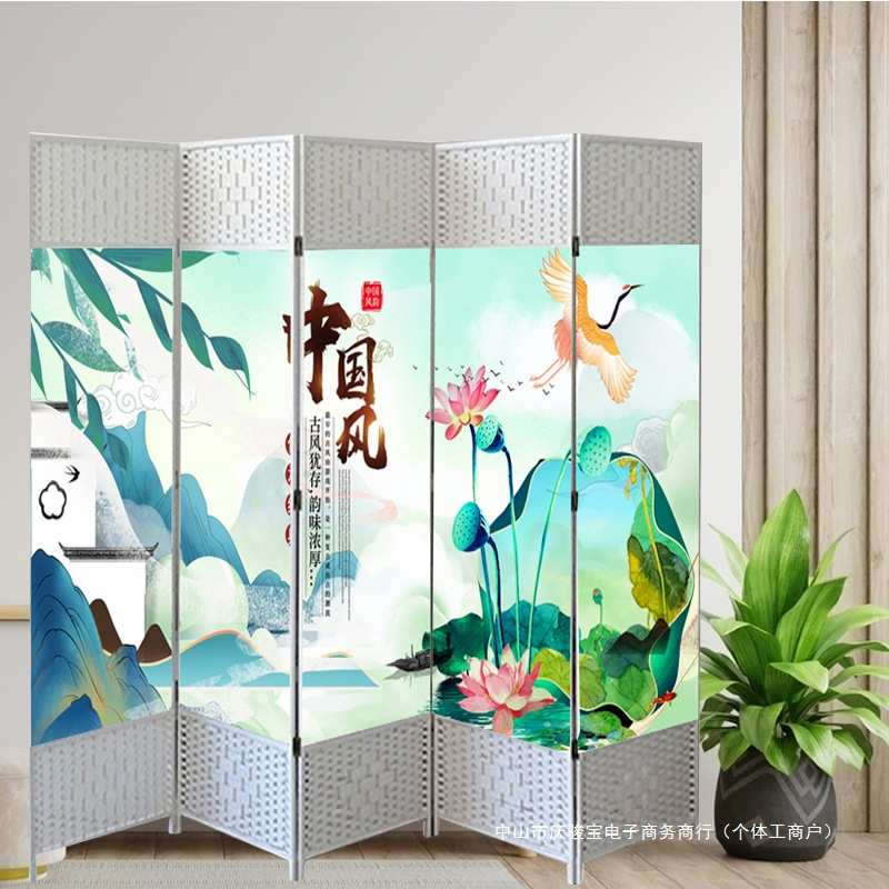 白框屏风简易隔断遮挡家用折叠白色屏风客厅客厅玄关美容院饭店