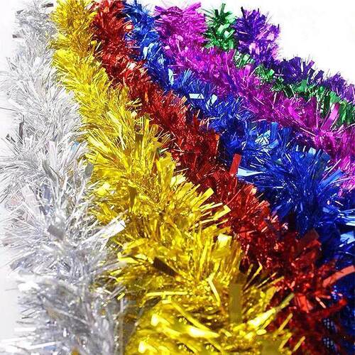 Colorful Christmas Foil Tinsel Ribbon Garland Xmas Tree Wrap