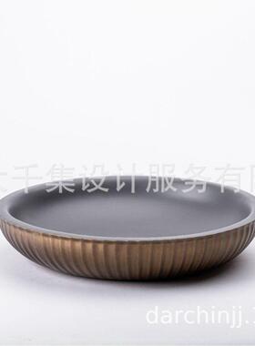 大千集现风格诧寂肌理果盘花器摆件样板间家居展厅装饰品