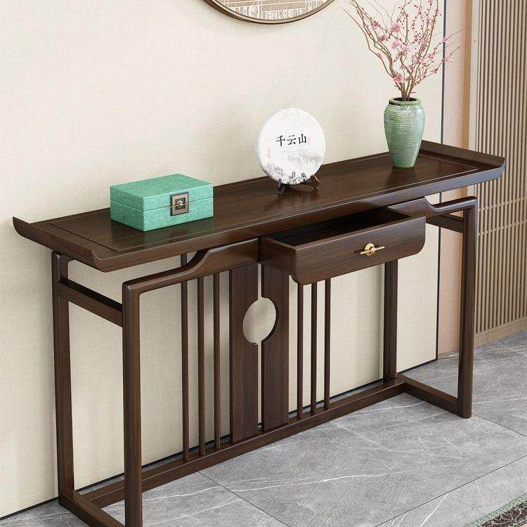 中式实木玄关柜玄关台长条桌入户供桌案台玄关桌条几贡桌条案靠墙
