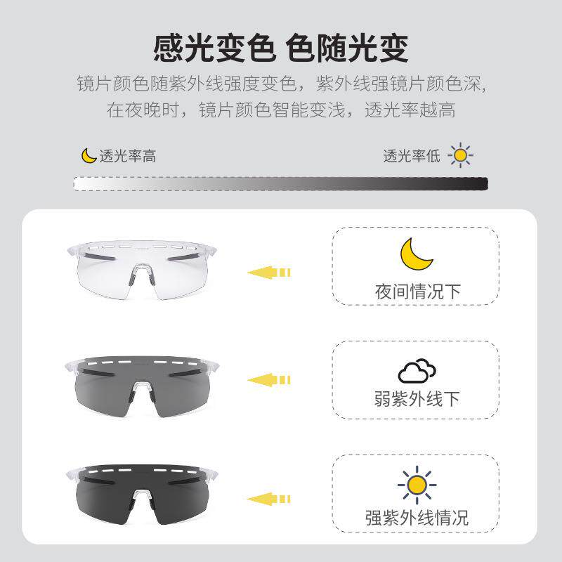 BATFOX新款户外男士骑行透明边框风镜太阳镜跨境自行车骑行眼镜女