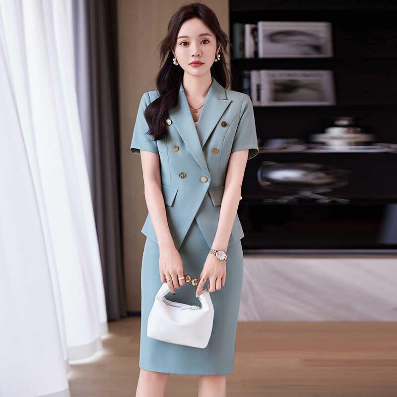 短袖西装套装裙女夏2025新款高级感职业气质女神范高端正装工作服