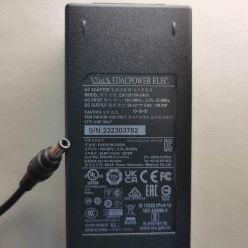 EDAC电源配接器电源供应器EA11011M-2400翌胜24.0V5.0A 120W带灯