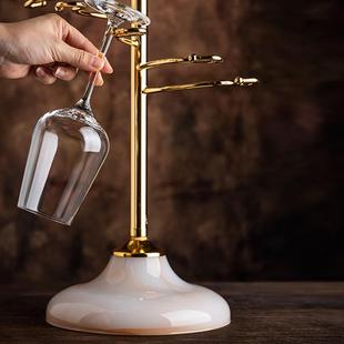 欧式 送礼 大理石水晶红酒杯套家用高档悬挂式 红酒架香槟杯礼盒装