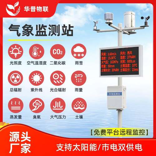 农业气象站小型光伏室外校园自动超音波百叶窗风速向雨量监观测仪
