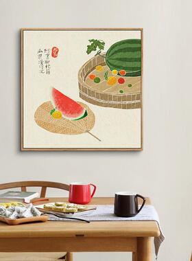 鳟鱼二十四式节景气饭壁画新中墙面客厅ZC19-529沙发背墙装饰画饭