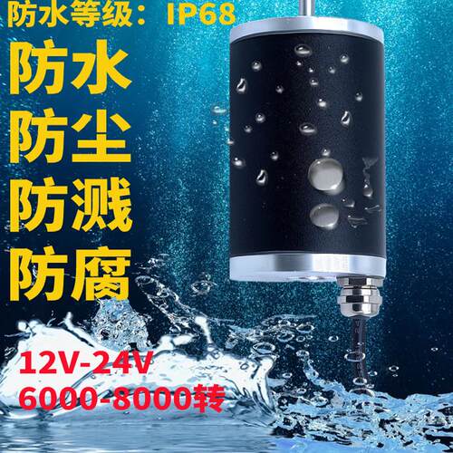 ZFY4578防尘防溅防水电机有刷永磁正反转12V24V高速马达水下电机